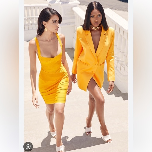 House of CB Sophia Mango Oversized Blazer Dress - Picture 3 of 12